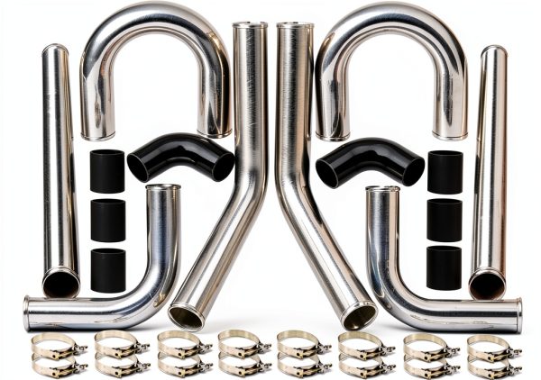 Turbo Intercooler Pipe MOOSUN Polished Aluminum-0