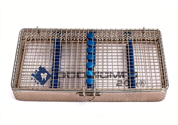 OdontoMed2011 Sterilization Cassette 7‑Piece Mesh Tray – Stainless-2