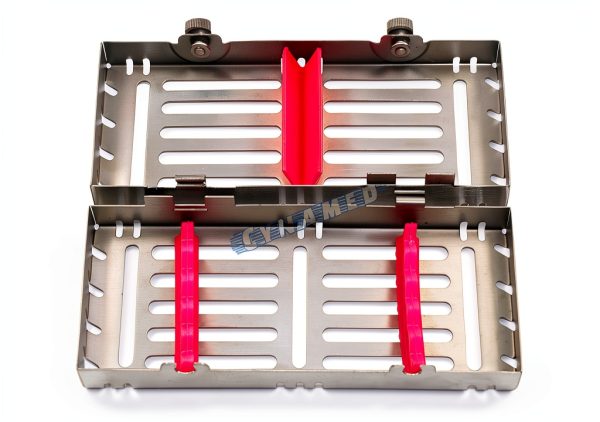 German Sterilization Cassette Tray Rack Box with Double Button Detachable 5 Slot CYNAMED-0