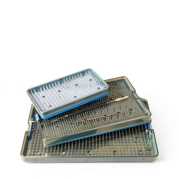 Plastic Autoclavable Instruments Storage Box Size for Instruments Sterilization Tray Case with Silicone Mat L/M/S-3