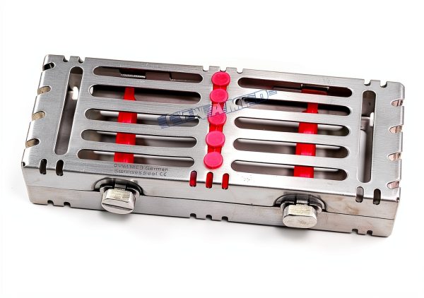 German Sterilization Cassette Tray Rack Box with Double Button Detachable 5 Slot CYNAMED-2