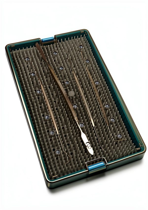 Plastic Autoclavable Instruments Storage Box Size for Instruments Sterilization Tray Case with Silicone Mat L/M/S-8
