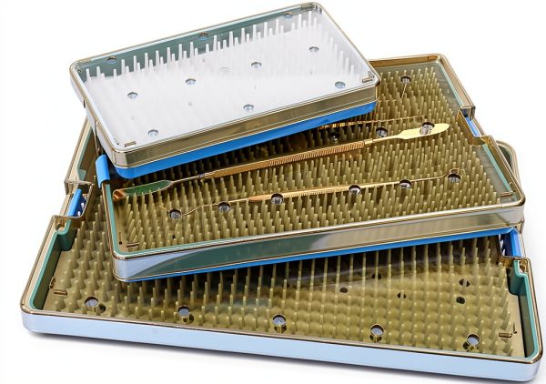 Plastic Autoclavable Instruments Storage Box Size for Instruments Sterilization Tray Case with Silicone Mat L/M/S-0