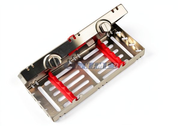 German Sterilization Cassette Tray Rack Box with Double Button Detachable 5 Slot CYNAMED-8