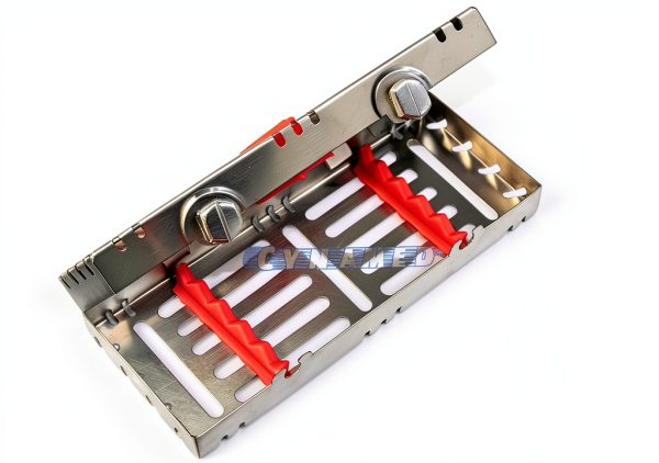 German Sterilization Cassette Tray Rack Box with Double Button Detachable 5 Slot CYNAMED-7