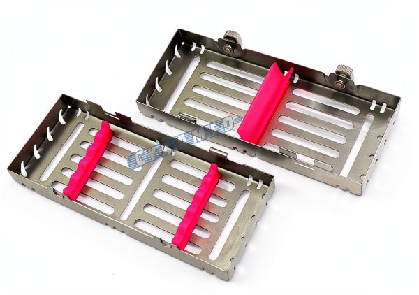 German Sterilization Cassette Tray Rack Box with Double Button Detachable 5 Slot CYNAMED-6