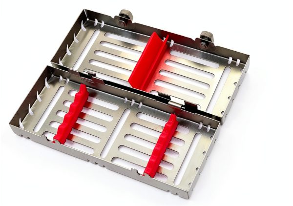 German Sterilization Cassette Tray Rack Box with Double Button Detachable 5 Slot CYNAMED-4