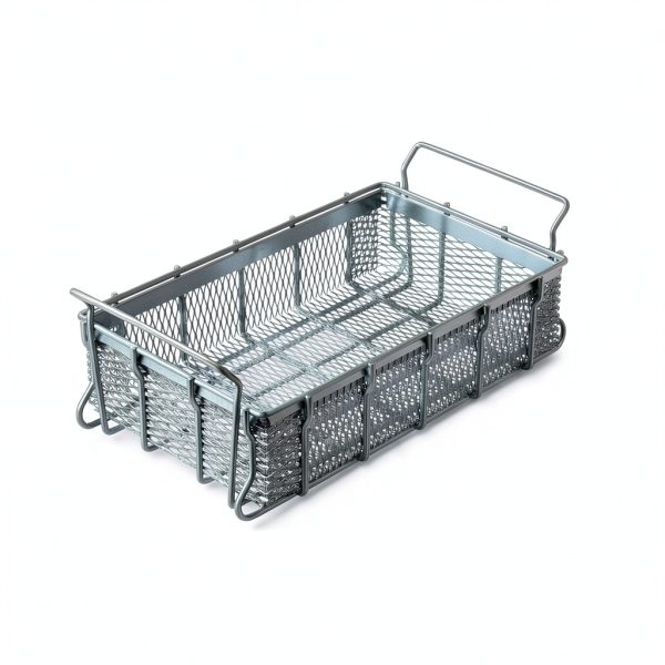Marlin Steel Metal Tote Basket Plain Steel Zinc Plated 16x10.5x4.5-0